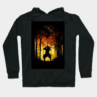 Samurai Ronin forest sun raise vector yellow Hoodie